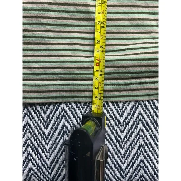 Patagonia Men's XL Organic Cotton Striped Polo Shirt Green & Brown Short Sleeve - Picture 6 of 8